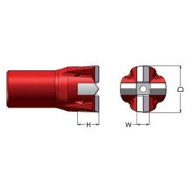 Kreuzbohrkrone R25 - 57mm